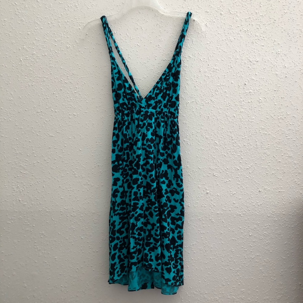 Leopard print  teal dress